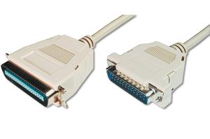 Printer connection cable, D-Sub25 - Cent36 M/M, 1.8m, parallel, snap-hoods beige