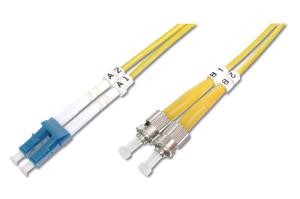Fiber Optic Patch Cord, LC to ST OS2, Singlemode 09/125 , Duplex, Length 2m