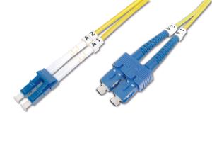 Fiber Optic Patch Cord, LC to SC OS2, Singlemode 09/125 , Duplex, Length 2m