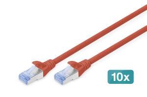 Patch cable - Cat 5e - SF/UTP - Snagless - Cu - 3m - red - 10pk