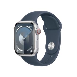 Watch Series 9 Gps + Cellular 41mm Silver Aluminium Case With Storm Blue Sport Band S/m