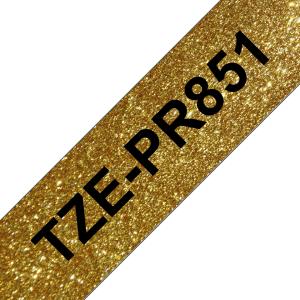 Tape Tze-pr851 12mm Ribbon Gold-black