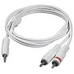 3.5mm (m) To 2x 3.5mm (m) Wht Cable 5m