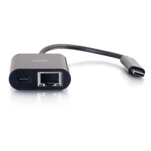 USB-C Ethernet Adapter With Power Black