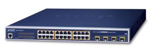 24-port 10/100/1000mbps 802.3at Poe+ With 4 Shared Sfp Managed Switch 440w