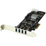 Dual Bus Pci-e Superspeed USB 3.0 Card Adapter 4 Port With Uasp - Sata/lp4 Power