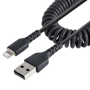 USB To Lightning Cable - Coiled Cable - 1m Black