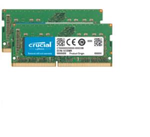 Crucial DDR4 - 32 GB: 2 x 16 GB - SO-DIMM 260-pin - 2400 MHz / PC4-19200 - CL17 - 1.2 V - unbuffered (CT2K16G4S24AM)