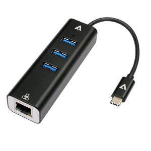 Gigabit Ethernet Adapter USB-c Male To USB A Female X 3 Rj45 Black