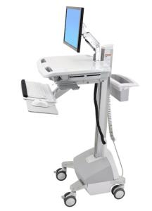 StyleView Cart with LCD Arm, LiFe Powered, Full-Featured Medical Cart White EU