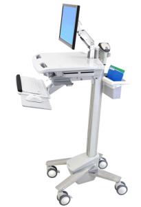Styleview Emr LCD Cart Non-powered Arm (white Grey And Polished Aluminum)
