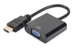 HDMI to VGA converter adapter Typ A - VGA (D-Sub) connector, 3.5mm audio jack black