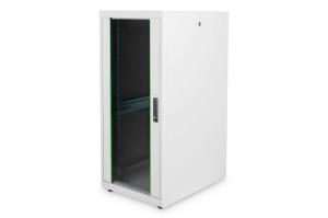 26U 19in Free Standing Network Cabinet 1300x600x800 mm, color grey RAL 7035, with glass front door