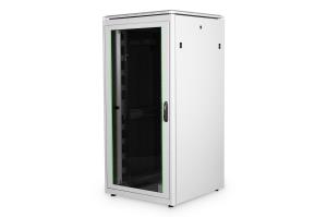 32U network cabinet 1609x800x800 mm, color grey (RAL 7035) glass door