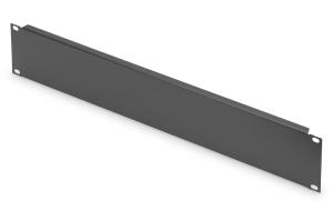 2U blank panel color black (RAL 9005)