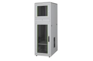 36U industrial PC cabinet, IP 40 1780x600x800 mm, glass doors, color grey (RAL 7035)