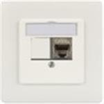 Face plate for Keystone Jacks, 2x RJ45 80x80 frame, 50x50 central plate incl1 white Block straight, pure white