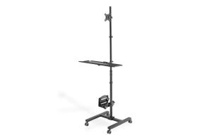 Mobile Workstation (Monitor Mount, PC Holder) max. 8 kg load,32in screen max., black