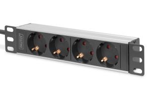 10in Socket Strip with Aluminum Profile, 4-way safety sockets