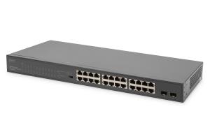 Unmanaged PoE Switch 24-Port Gigabit + 2-Port Gigabit SFP Multi-Mode