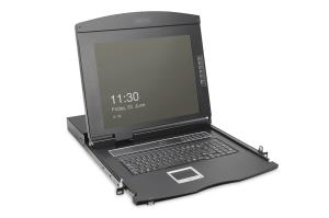 Modularized 43.2cm (19IN) HD TFT console with 1 port VGA. RAL 9005 black - RU keyboard