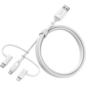 3in1 USB A-Micro Lightning USB C cable White