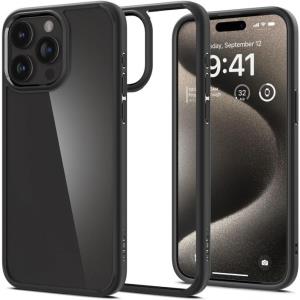 iPhone 15 Pro Case 6.1in Crystal Hybrid Matte Black